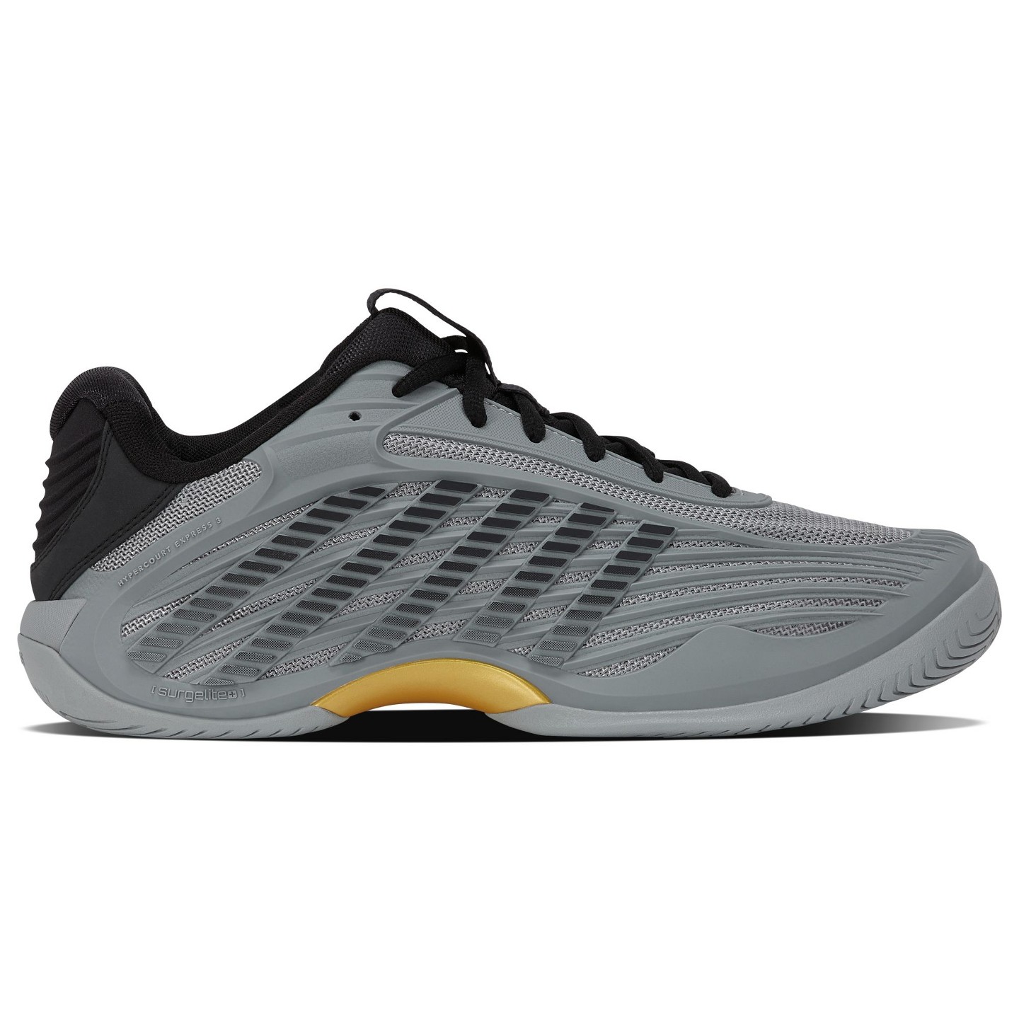 Мужские кроссовки K-Swiss Hypercourt Express 3 (Ultimate Gray/Moonless Night/Gold), цвет: Серый — фото 1