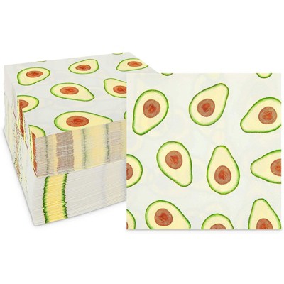 Sparkle and Bash 100 Pack Avocado Napkins for Fiesta Birthday Party (5 In)