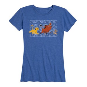 Women's - The Lion King - Simba Timon and Pumbaa Hakuna Matata Stacked Short Sleeve Graphic T-Shirt - 1 of 4
