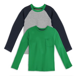 Mightly Boys 2pk Fair Trade Organic Cotton Long Sleeve T-Shirts - 1 of 4