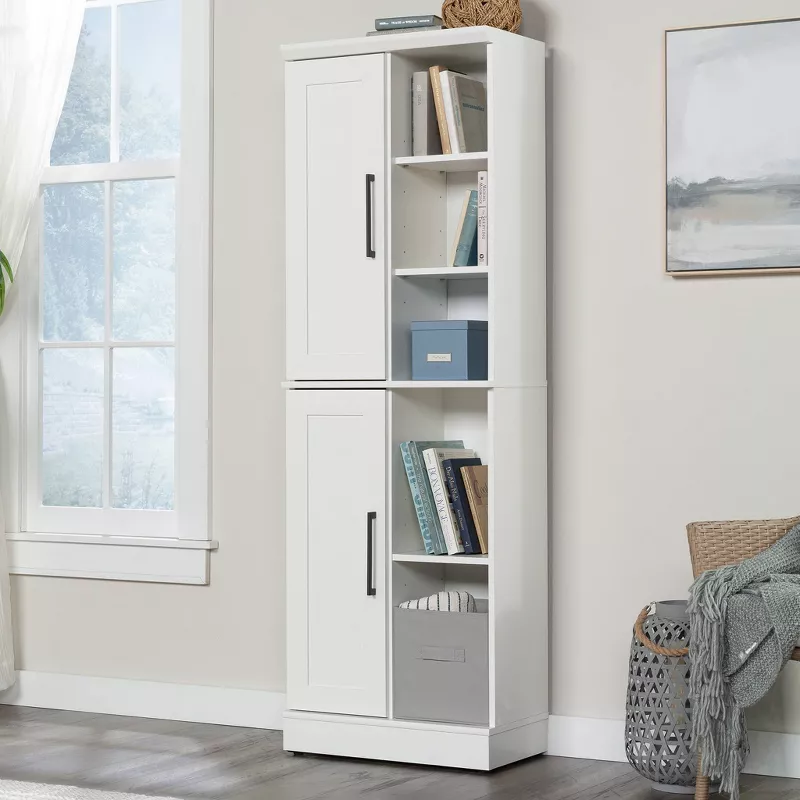 Homeplus 2 Door Storage Cabinet Soft, Sauder Soft White Bookcase