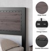 Bed Frame with Headboard, Industrial Platform Bed Frame Queen Size with Charging Station, Riveted Decoration,Wooden Mattress Base - 4 of 4