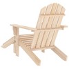 vidaXL Patio Adirondack Chair with Detachable Ottoman - Outdoor Relaxation Furniture in Durable Solid Fir Wood - Brown Light Wood - 4 of 4