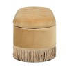 Jennifer Taylor Home Melinda 48.5" Oval Tufted Bullion Fringe Storage Bench - 3 of 4