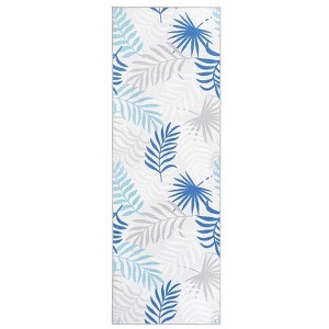 Washable Modern Botanical Area Rug for Living Room, Soft Non Slip Throw Carpet with Leaf Print for Bedroom Home Office - 1 of 4
