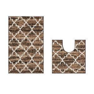 Savio Collection 100% Micro Polyester 2 Piece Bath Rug Set - Better Trends - 1 of 4