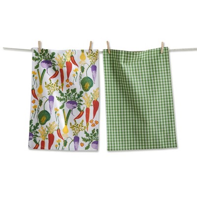 Tag Tossed Veggies Dishtowel Set - Kitchen Towels for Everyday Use, Machine Washable, 26" x 18" - Perfect for Home Cooking!