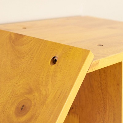 Yellow Adjustable Kids Wooden Bookcase with Storage Bin