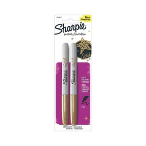 Sanford Gold Sharpie Metallic Fine Point Permanent Markers 2/Pkg (1823813) - 1 of 1