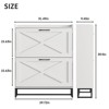 Narrow Shoe Rack Cabinet with Flip Drawers, Hidden Golden Handles - 2 of 4