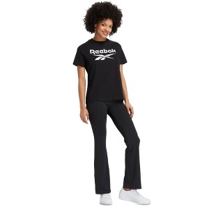 Reebok Womens Solid Logo Embellished T-Shirt, Black, X-Small - 1 of 1
