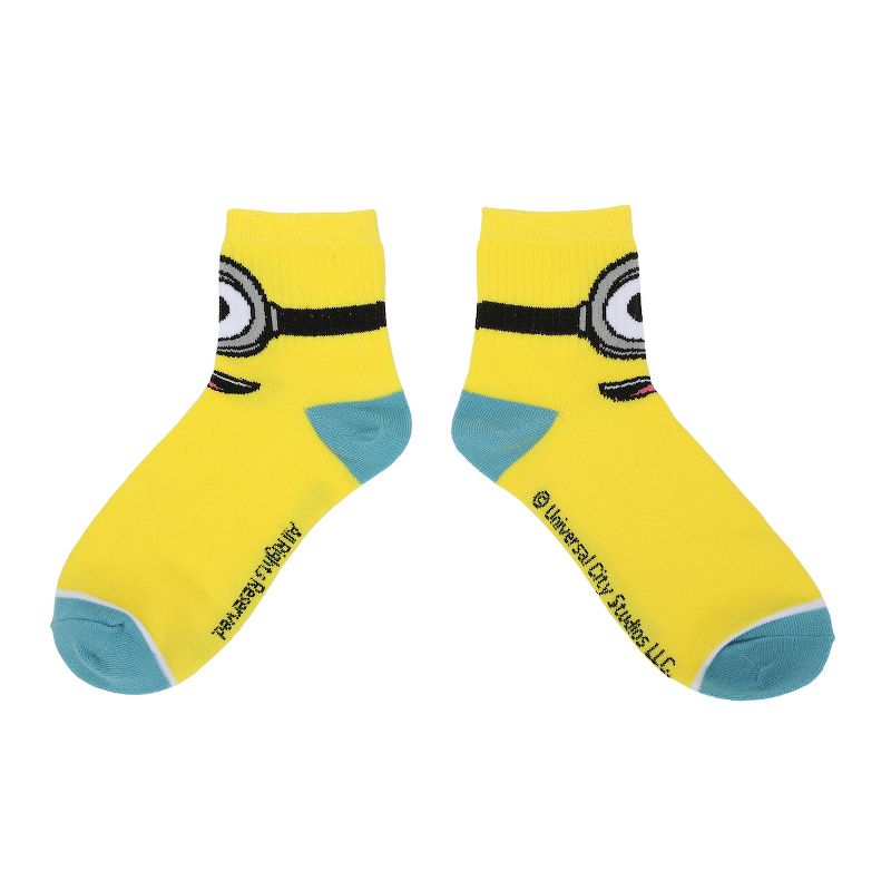 Minions Adult Quarter Crew Socks - 3-Pack of Playful Despicable Delights!, 2 of 5