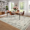 Rugs for Living Room Vintage Floral Print Area Rug Low Pile Non-Slip Distressed Indoor Carpet for Bedroom Dining Room Home Office - 2 of 4