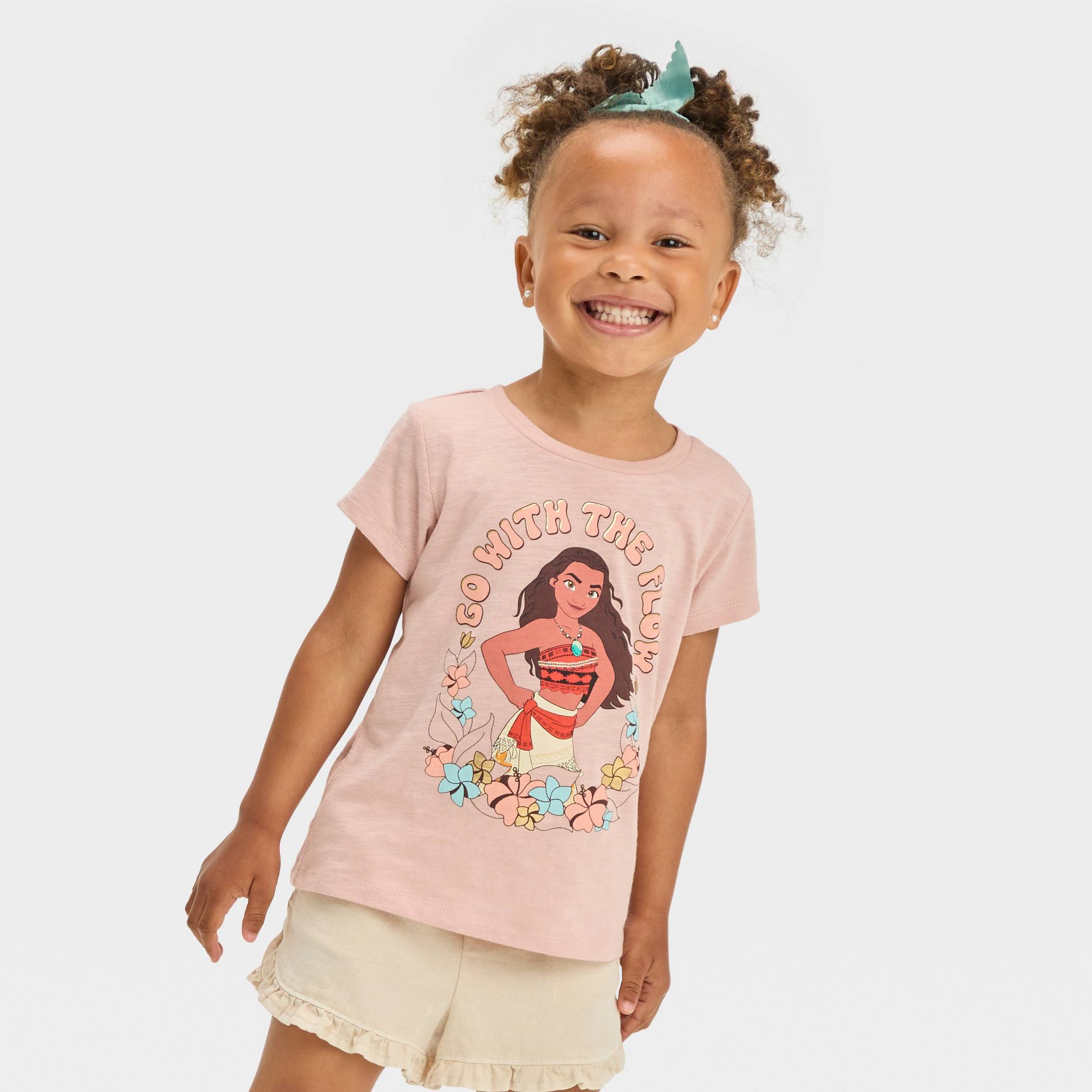 Toddler Girls' Disney Moana Short Sleeve Graphic T-Shirt - Coral Pink 4T