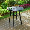 3pc Metal Table & Chairs - Black - Captiva Designs: Powder-Coated Steel Bistro Set, Weather-Resistant - 2 of 4