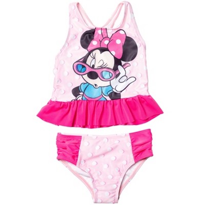 Disney Minnie Mouse Baby Girls Racerback Tankini Top And Bikini Bottom Swim Set Infant Target