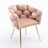 Velvet Accent Chair with Gold Legs Leisure Velvet Single Sofa Chair - 4 of 4