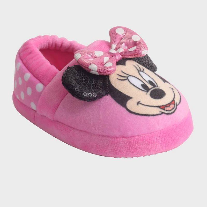 Toddler Girls' Disney Minnie Sock Slippers - Pink, 1 of 8