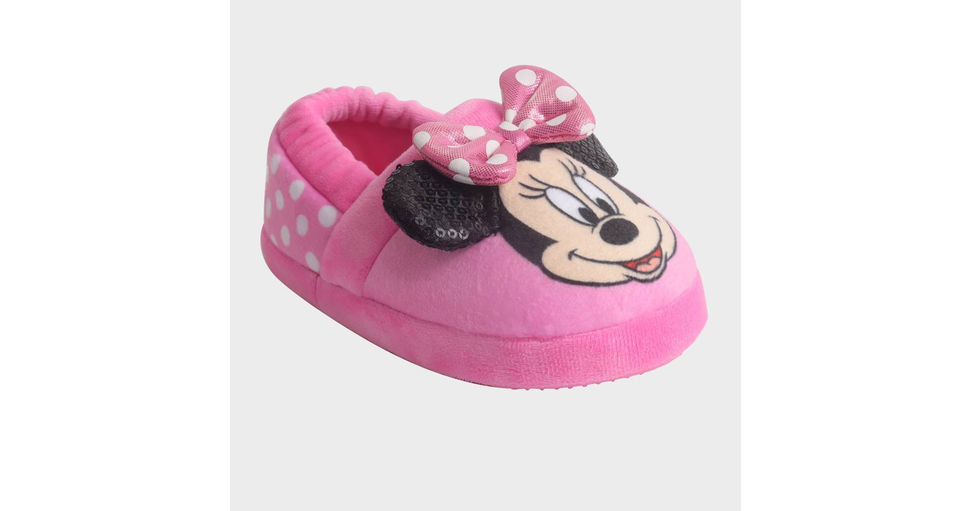 Toddler Girls' Disney Minnie Sock Slippers - Pink