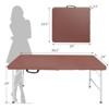 AZL1 Life Concept Folding Table 4ft Portable Easy Clean Stable Foldable No Assembly with Handle for Camping Parties Home, Brown, 27.95"*26.38"*3.54" - 3 of 4