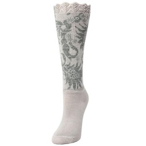 Natori Scalloped Feathers Wool-blend Bootie Toppers 9-11 - 1 of 1