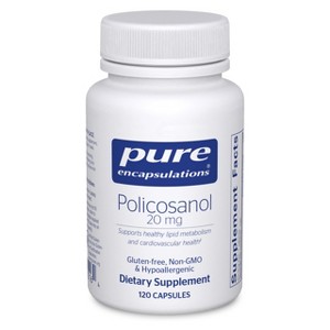 Pure Encapsulations Policosanol 20 mg - Hypoallergenic Supplement Supports Healthy Lipid Metabolism and Cardiovascular Function - 120 Capsules - 1 of 4