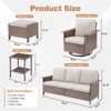 Buenhomino 6 Pieces Outdoor Patio Furniture Set, Rattan Wicker Swivel Rocker Chairs Sets with Ottomans, Sofa Couch, and Coffee Table - 3 of 4