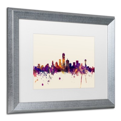 Trademark Fine Art -Michael Tompsett 'Dallas Texas Skyline' Matted Framed Art