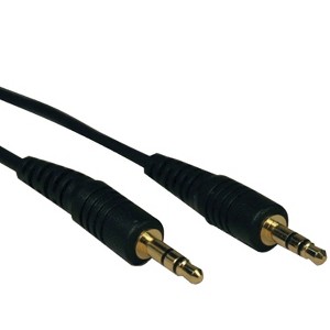 Tripp Lite 3.5-mm Male/Male Stereo Cable for Microphones, Speakers, and Headphones, Black - 1 of 2