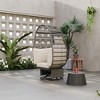 Outdoor Swivel Chair with Cushions, Rattan Egg Patio Chair with Rocking Function 4M - ModernLuxe - 3 of 4