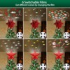 Aoibox Christmas Tree Topper Lighted 1 Piece 3D Red Glitter Snowflake with 6 Rotating Projected Patterns Dynamic LED Projector - 4 of 4