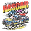 Girls NASCAR Retro Racing Car Number 53 T Shirt - 2 of 4