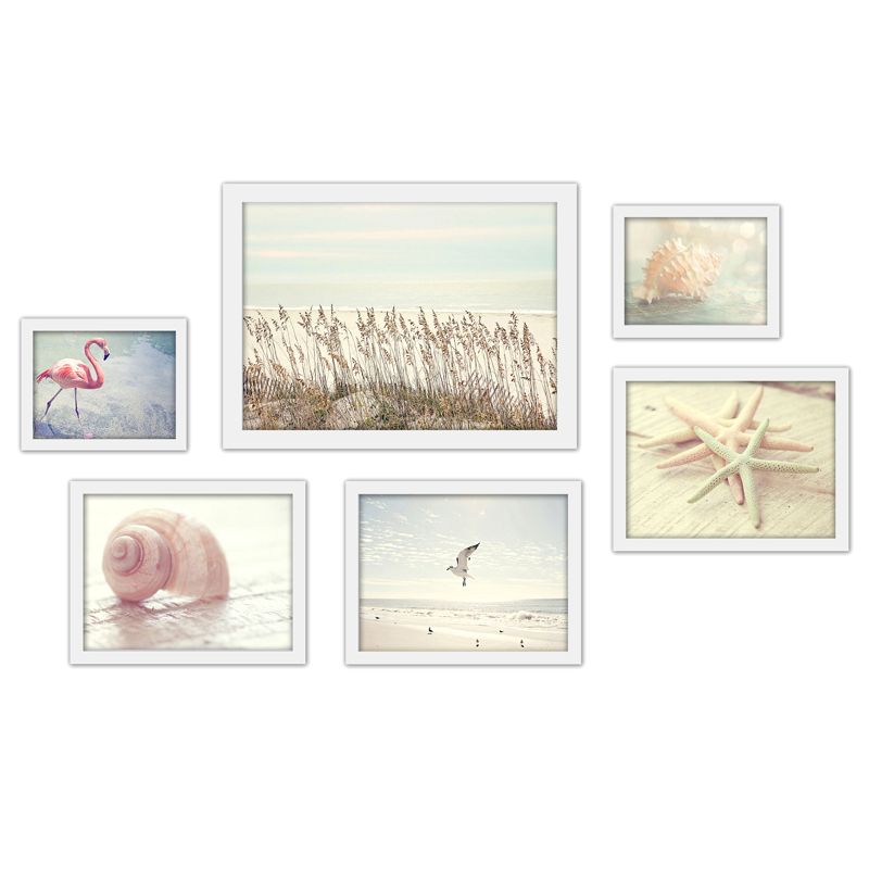 Americanflat Coastal 6 Piece Framed Gallery Wall Art Set Coastal Beach House Photography By The Gingham Owl, 3 of 7