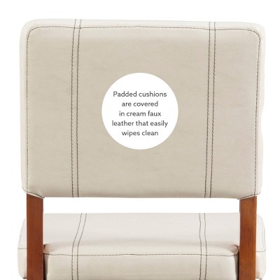 Milano 24" Cream Upholstered Wood Counter Stool