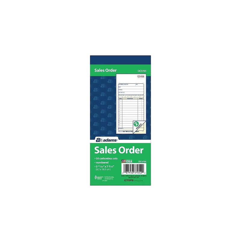 Adams Sales Order Book 2-Part 50/Bk 3-11/16"x7-3/16" DC3705, 4 of 5