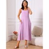 INSPIRE CHIC Women's Linen Summer Sleeveless Casual Loose Flowy Maxi Tank Beach Sundress - 4 of 4