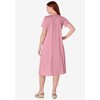Woman Within Plus Size Embroidered Lace Bib Knit Dress - 3 of 4
