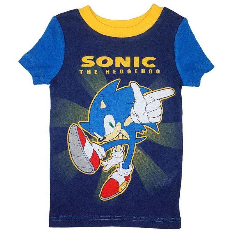 Sonic The Hedgehog Little/Big Boy's 4-Piece Cotton Pajama Set, 2 of 6