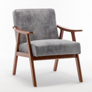 NicBex Accent Chair Mid-Century Modern Armchair with Wood Frame & Soft Cushion Lounge Wingback Chair for Bedroom,Living Room - 1 of 4