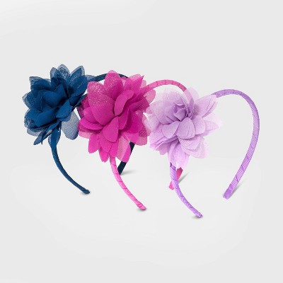 Girls' 3pk Chiffon Flower Headband - Cat & Jack™