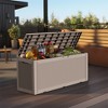Infurnic Deck Boxes, Outdoor Patio Storage Box with Handle, Waterproof Box for Storage Patio Furniture Garden Tools, Brown, 48"*21.5"*25.6" - 2 of 4