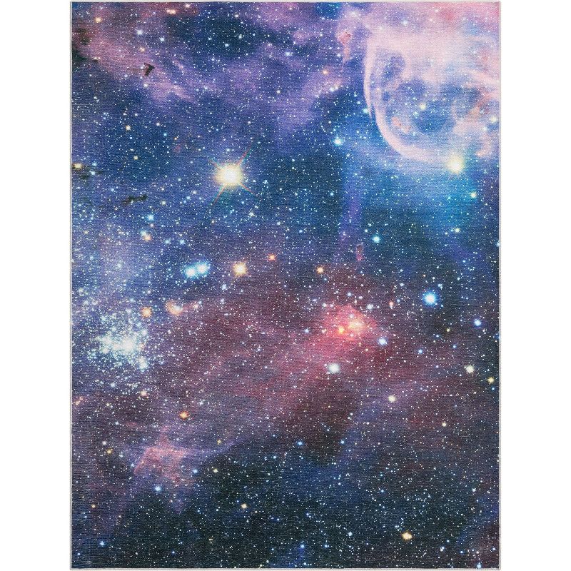 Well Woven Apollo Flat Weave Celestial Space Nebula Multicolor Area Rug, 1 of 10