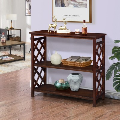 Solid Wood 3-Tier Console Table with Open Shelves for Hallway Bedroom or Living Room, 31.5 in Wide-3irtyhousy