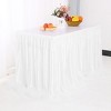 PiccoCasa Birthday Party Wedding Decoration Tulle Table Skirt for Rectangle Tables - 2 of 4