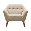 Ridstar Upholstered Modern Soft Lounge Chair & Accent Chair With Arm Support And Solid Leg-Beige - 3 of 4