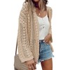 Amaryllis Women’s Open Front Crochet Knit Cardigan Lightweight Loose Fit 3/4 Sleeve Breezy - 2 of 4