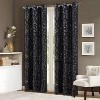 RT Designers Collection Bexley Foil Jacquard Polyester Grommet 2 Pack Window Curtain Panel Set 36" x 84" Black - 2 of 4