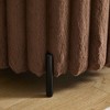 Lyngins Lightweight Round Pouf Ottoman Foot Rest with Black Metal Legs, 11.68 lbs Faux Fur Footstool with Wood Frame, Upholstered Ottoman Bench - 4 of 4