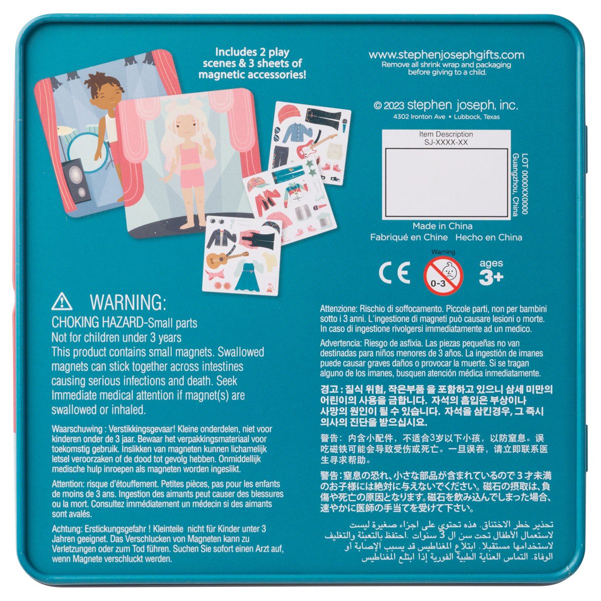 Stephen Joseph Gifts Kids Travel Tin Magnetic Dress Up - thumbnail 6