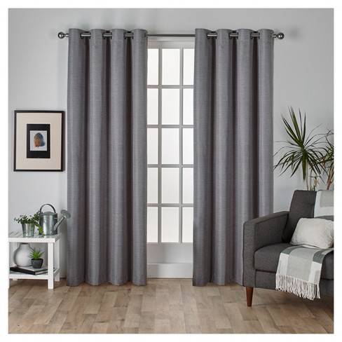 Raw Silk Thermal Room Darkening Window Curtain Panel Pair